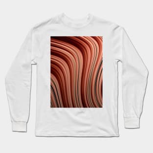 Red Curves Pattern Long Sleeve T-Shirt